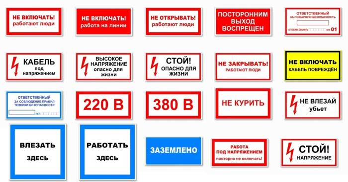 Предписывающие плакаты по электробезопасности